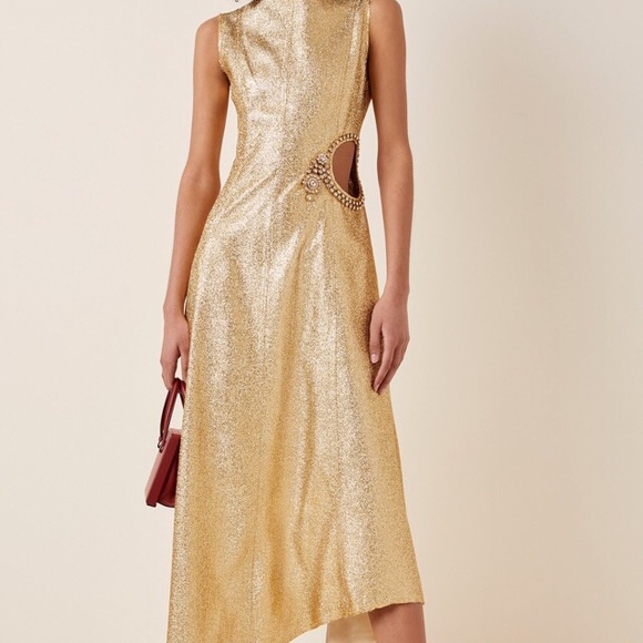 JW Anderson Dresses & Skirts - NWT JW Anderson Embellished Cutout Lame Dress XS 2